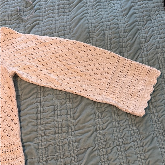 GAP Relaxed Pointelle Balloon Sleeve Sweater Cream Large L NWT NEW - Picture 10 of 14